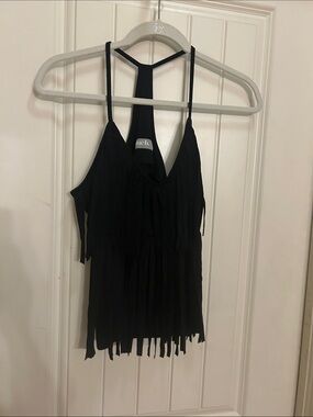 Blub collection Black Fringe Camisole with Racerback